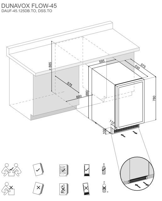 Dunavox wijnkast inbouw DAUF 45 125DSS TO afbeelding 4