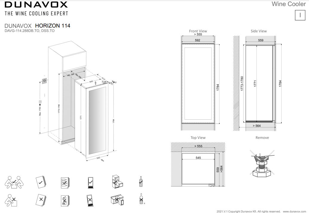 Dunavox DAVG 114 288DMB TO inbouw wijnkast afbeelding 5