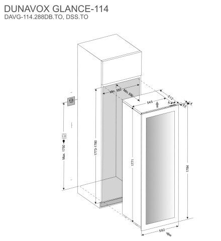 Dunavox wijnkast inbouw DAVG 114 288DSS TO afbeelding 4
