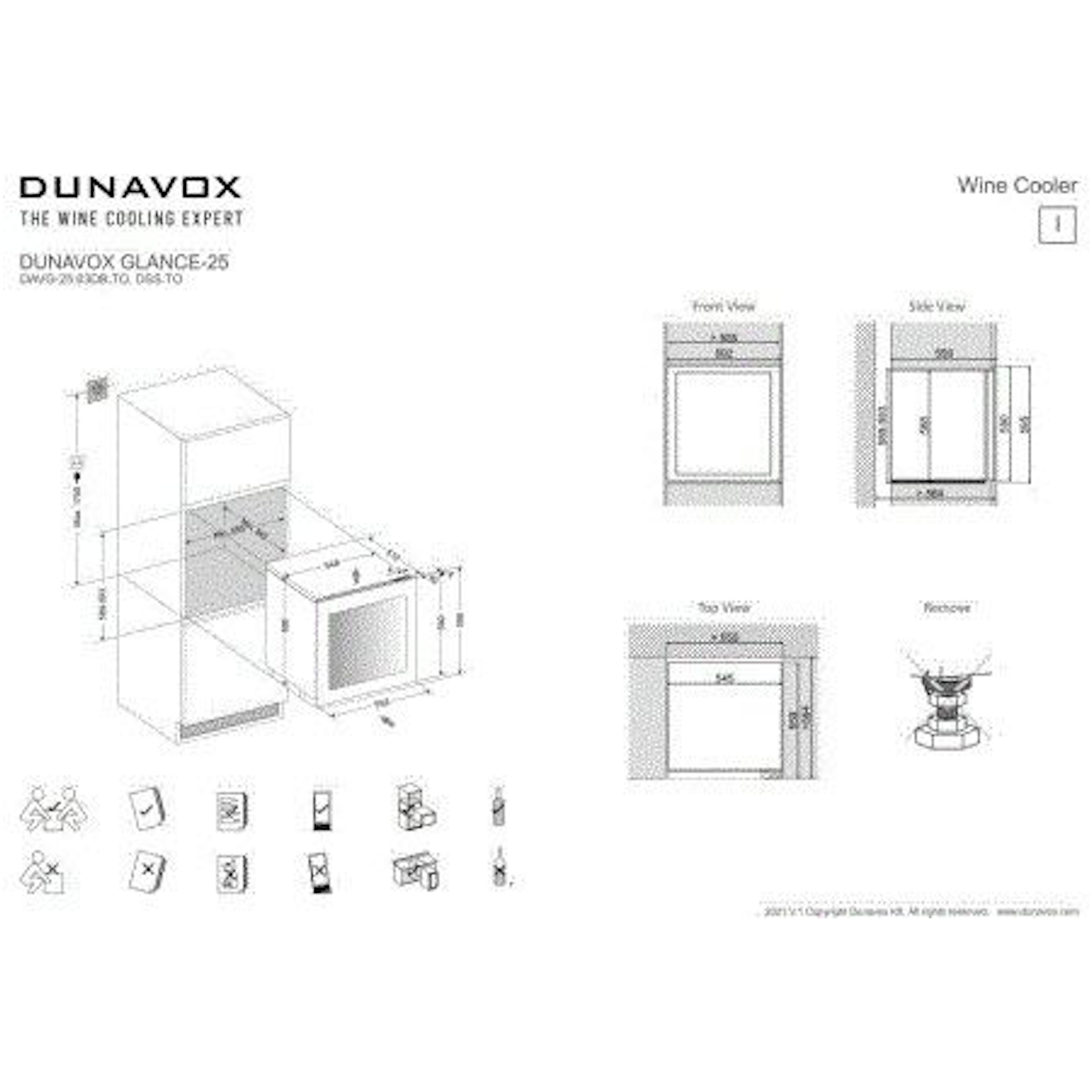 Dunavox wijnkast inbouw DAVG-25.63DSS.TO afbeelding 4