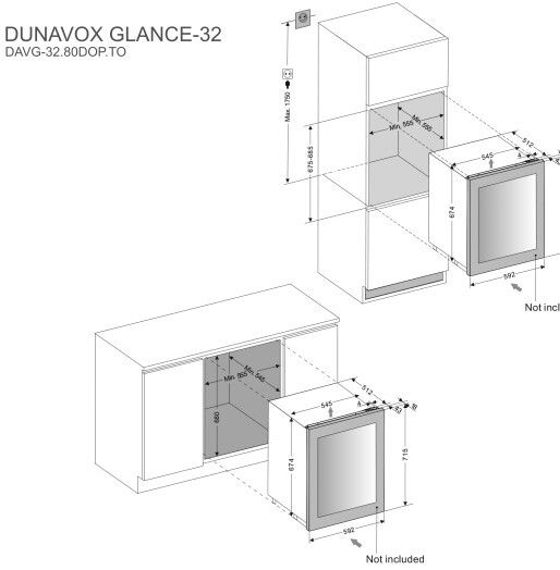 Dunavox wijnkast DAVG 32 80DOP TO afbeelding 3