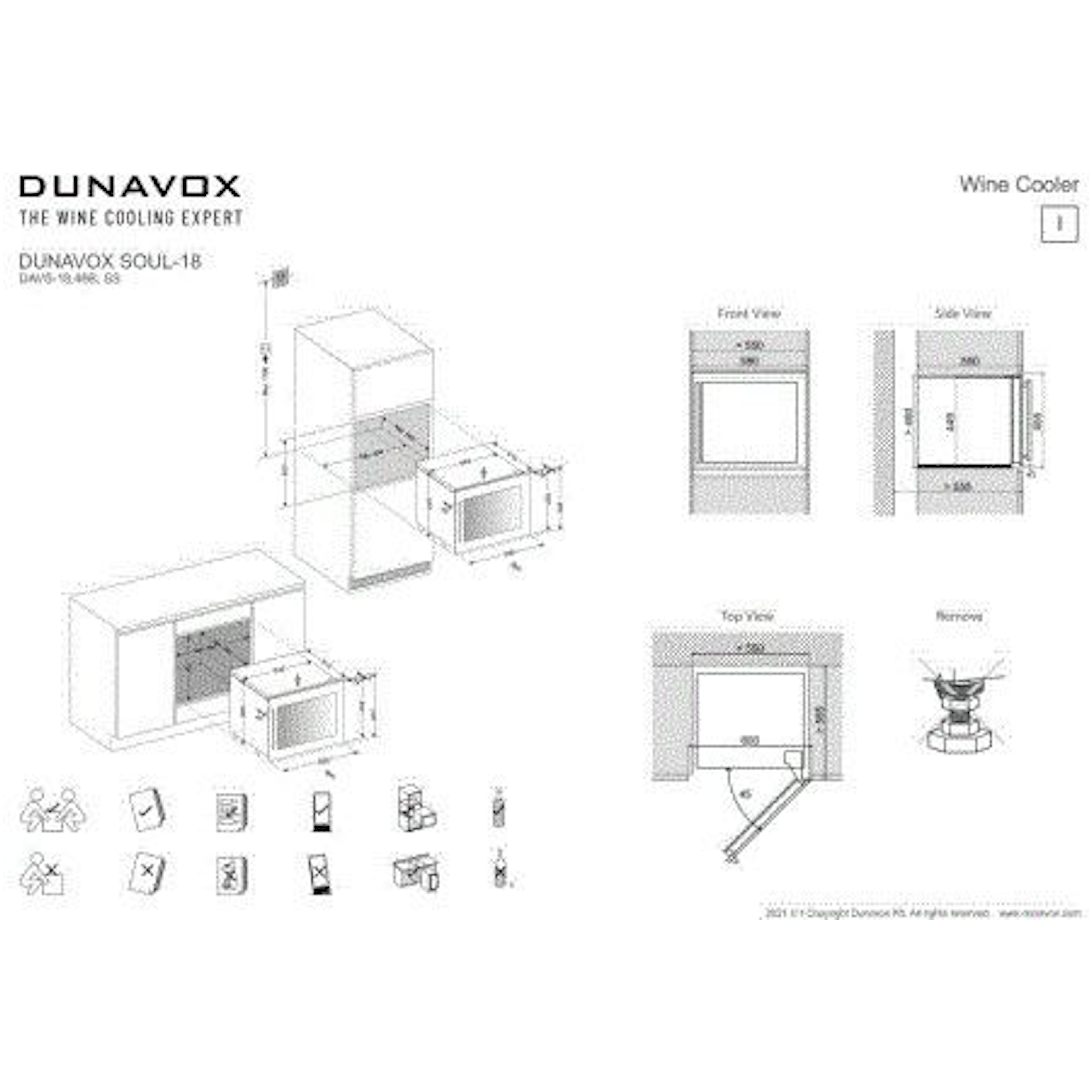 Dunavox wijnkast inbouw DAVS-18.46B afbeelding 4