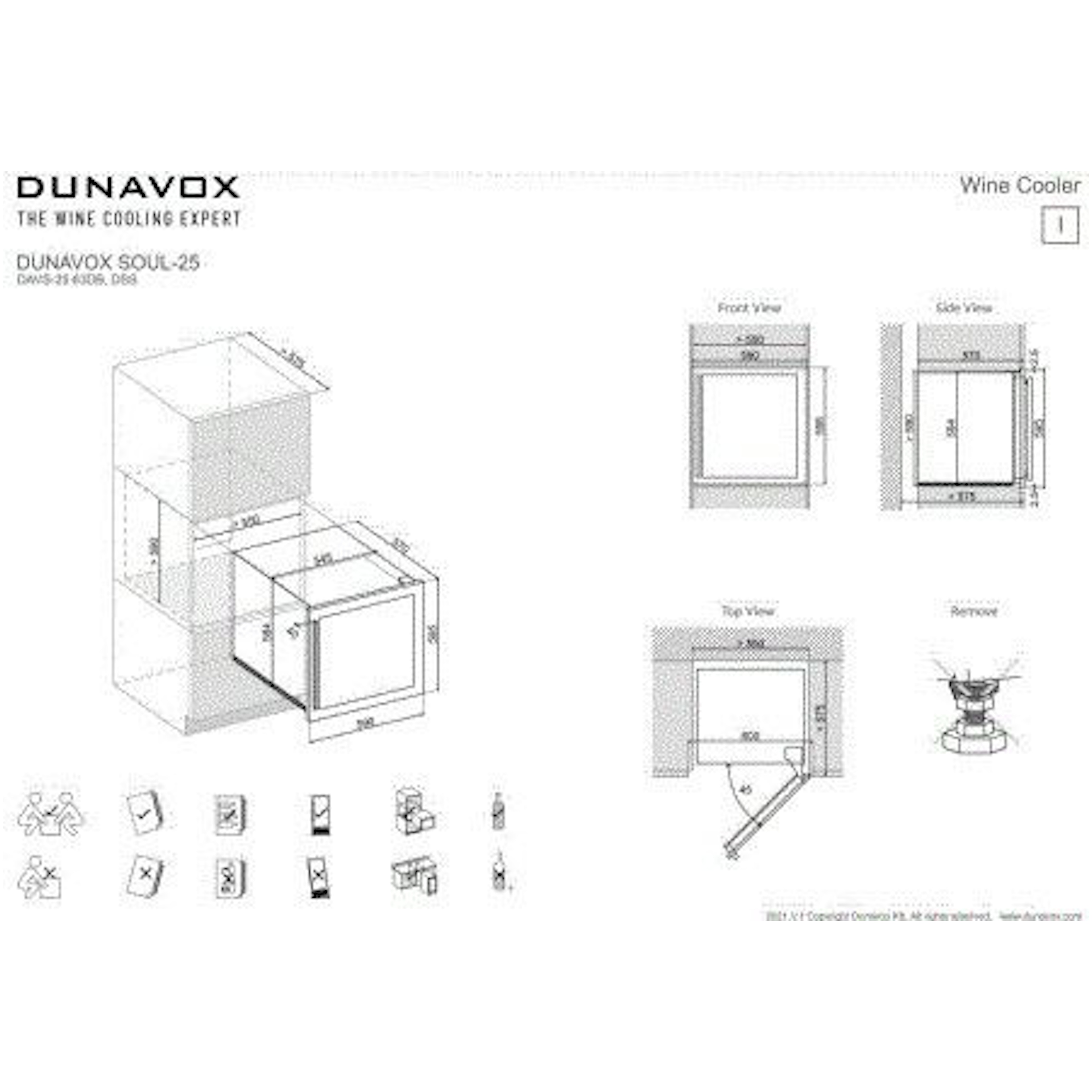 Dunavox wijnkast inbouw DAVS-25.63DSS afbeelding 4