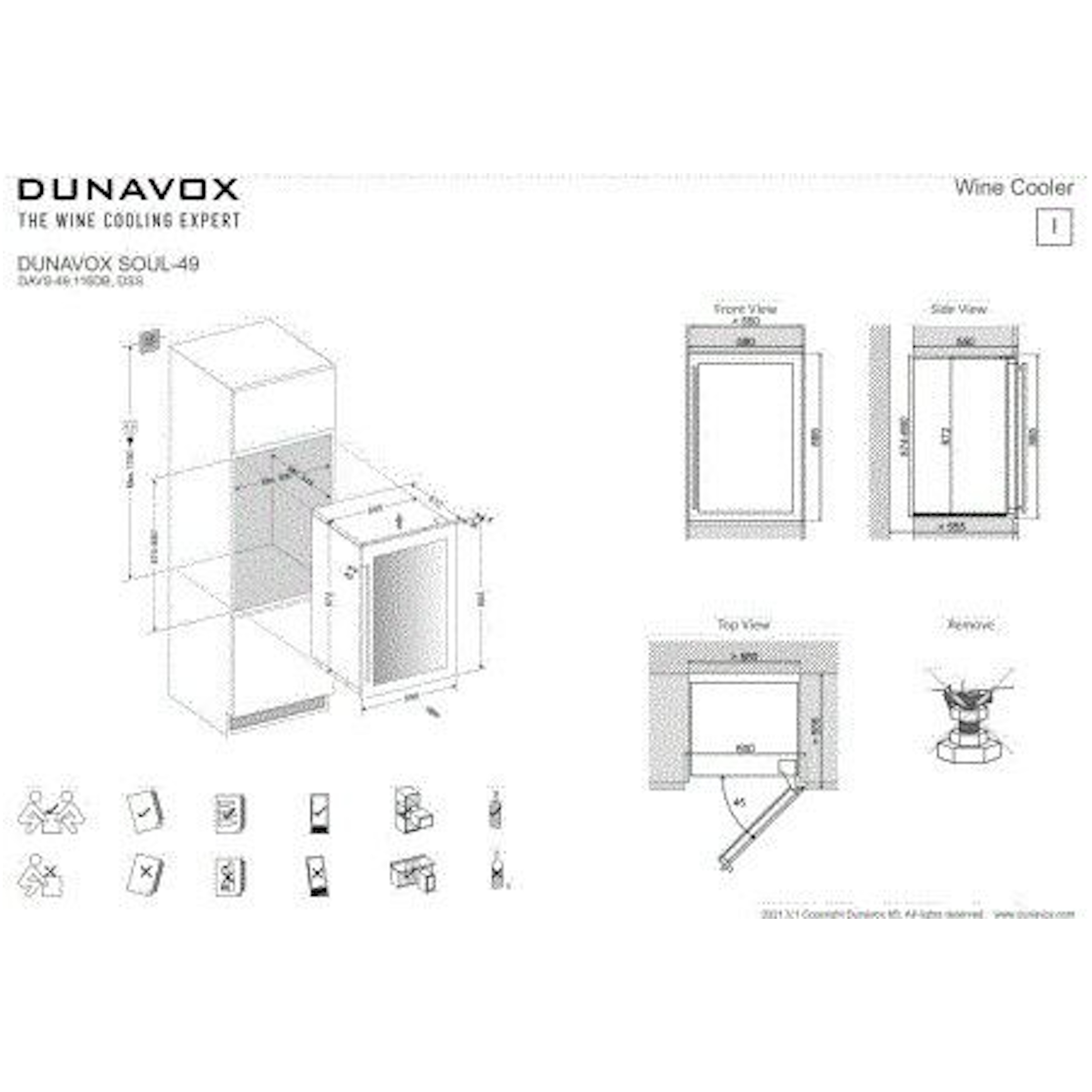 Dunavox wijnkast inbouw DAVS-49.116DB afbeelding 4