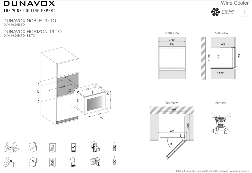 Dunavox wijnkast DVH 19 50C TO afbeelding 3