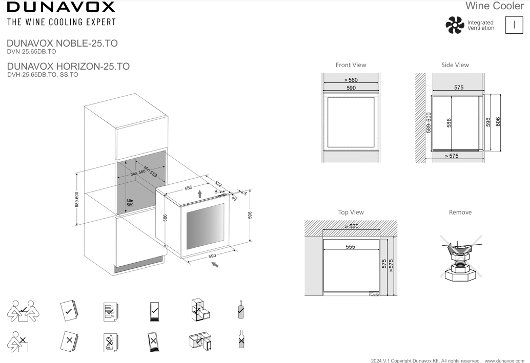 Dunavox wijnkast DVH 25 65DMB TO afbeelding 3