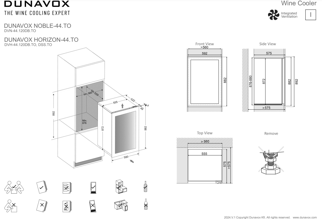 Dunavox wijnkast DVH 44 120DSS TO afbeelding 3