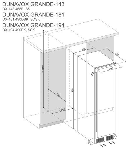 Dunavox wijnkast vrijstaand DX 143 468B afbeelding 4