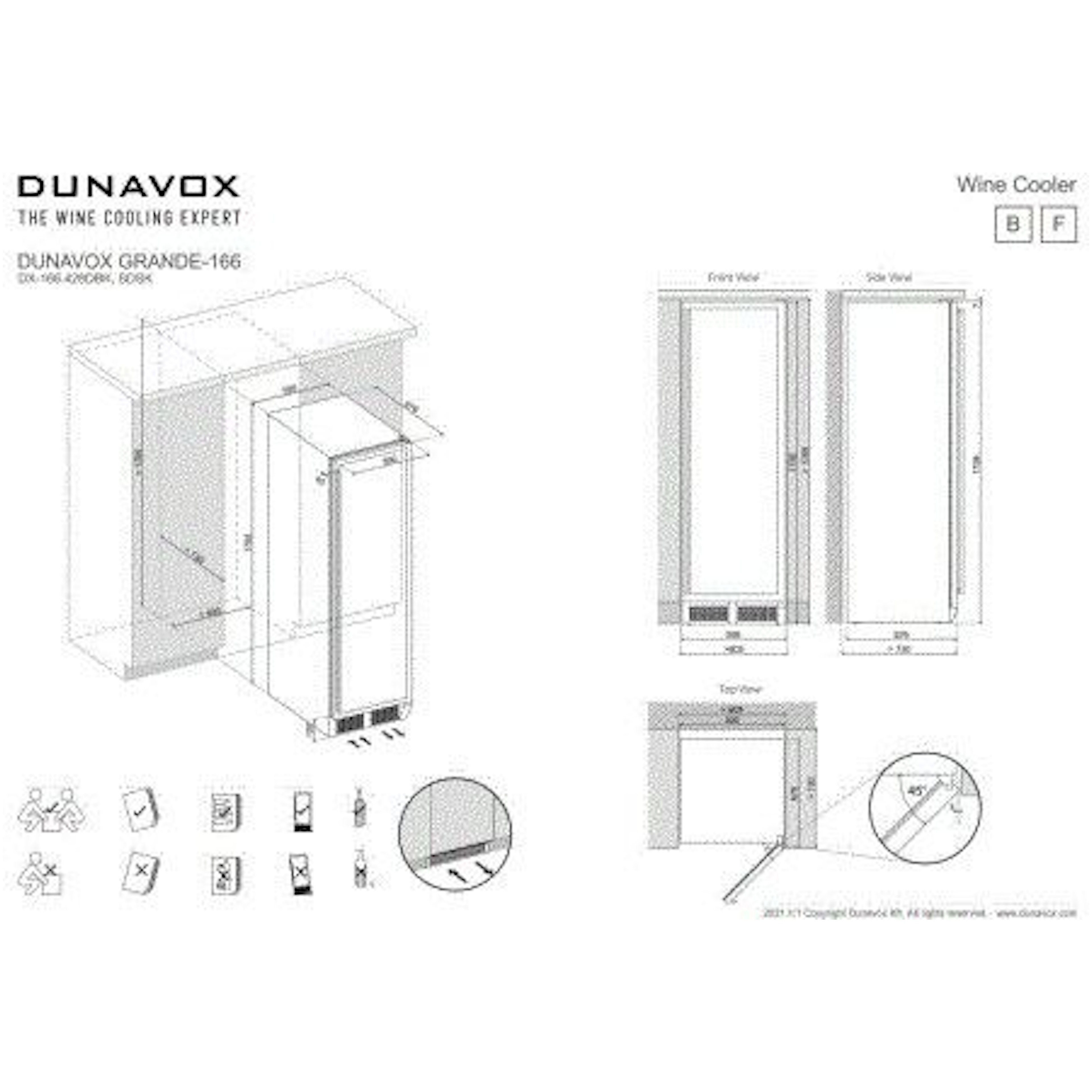 Dunavox wijnkast inbouw DX-166.428SDSK afbeelding 4