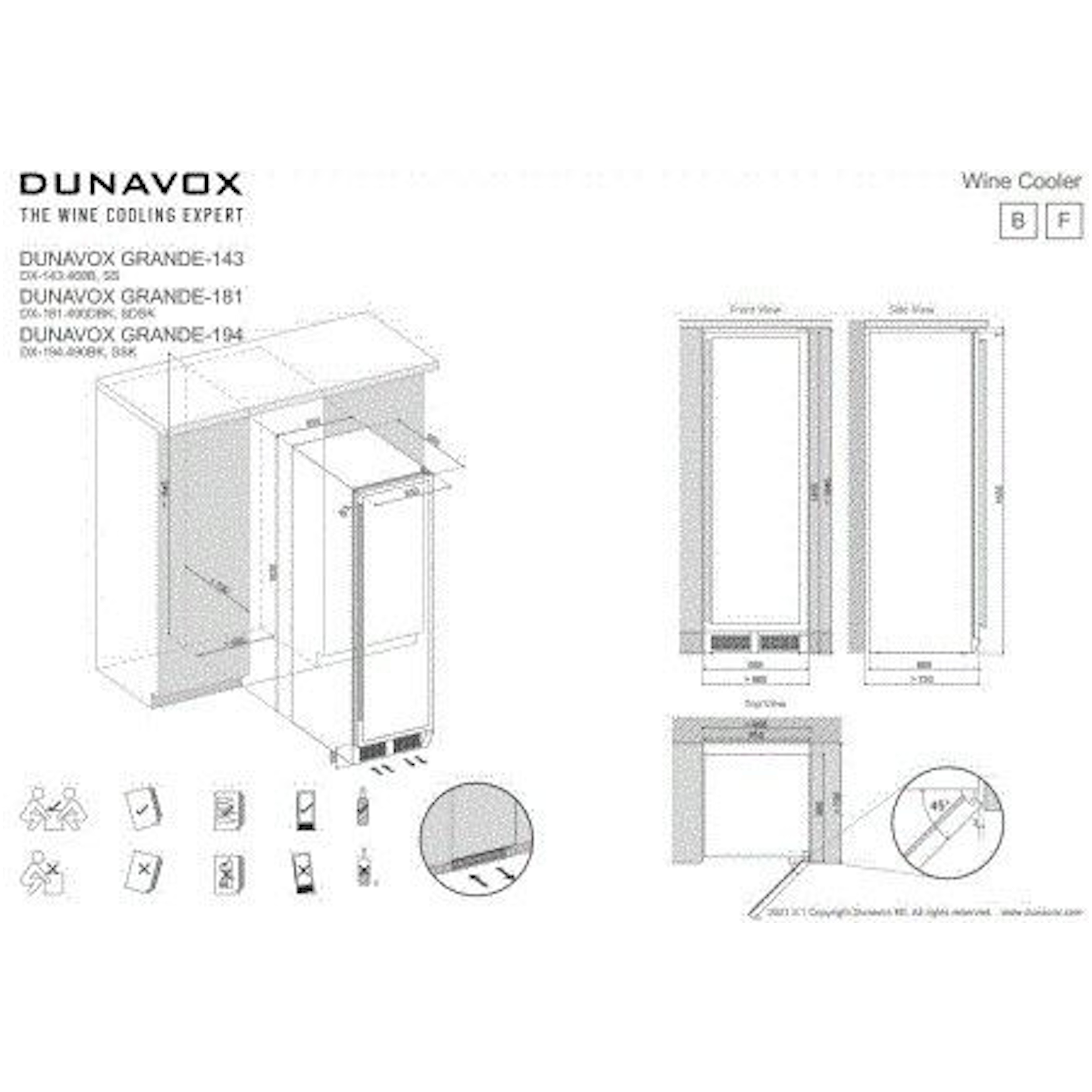Dunavox wijnkast inbouw DX-181.490DBK afbeelding 4