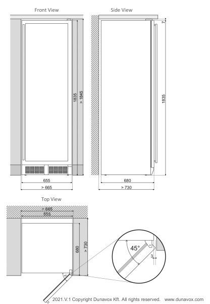 Dunavox wijnkast vrijstaand DX 181 490DBK afbeelding 4