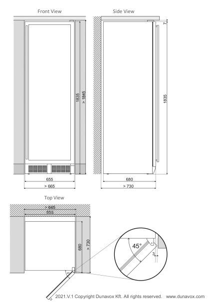 Dunavox wijnkast vrijstaand DX 194 490SSK afbeelding 4