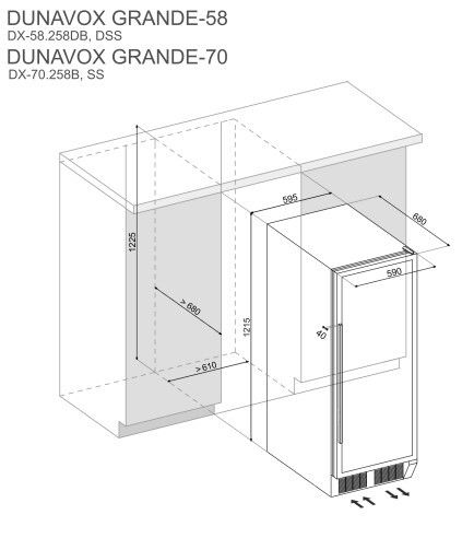 Dunavox DX 58 258DB vrijstaand wijnkast afbeelding 5