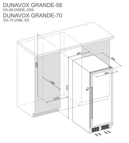 Dunavox DX 70 258SS vrijstaand wijnkast afbeelding 5