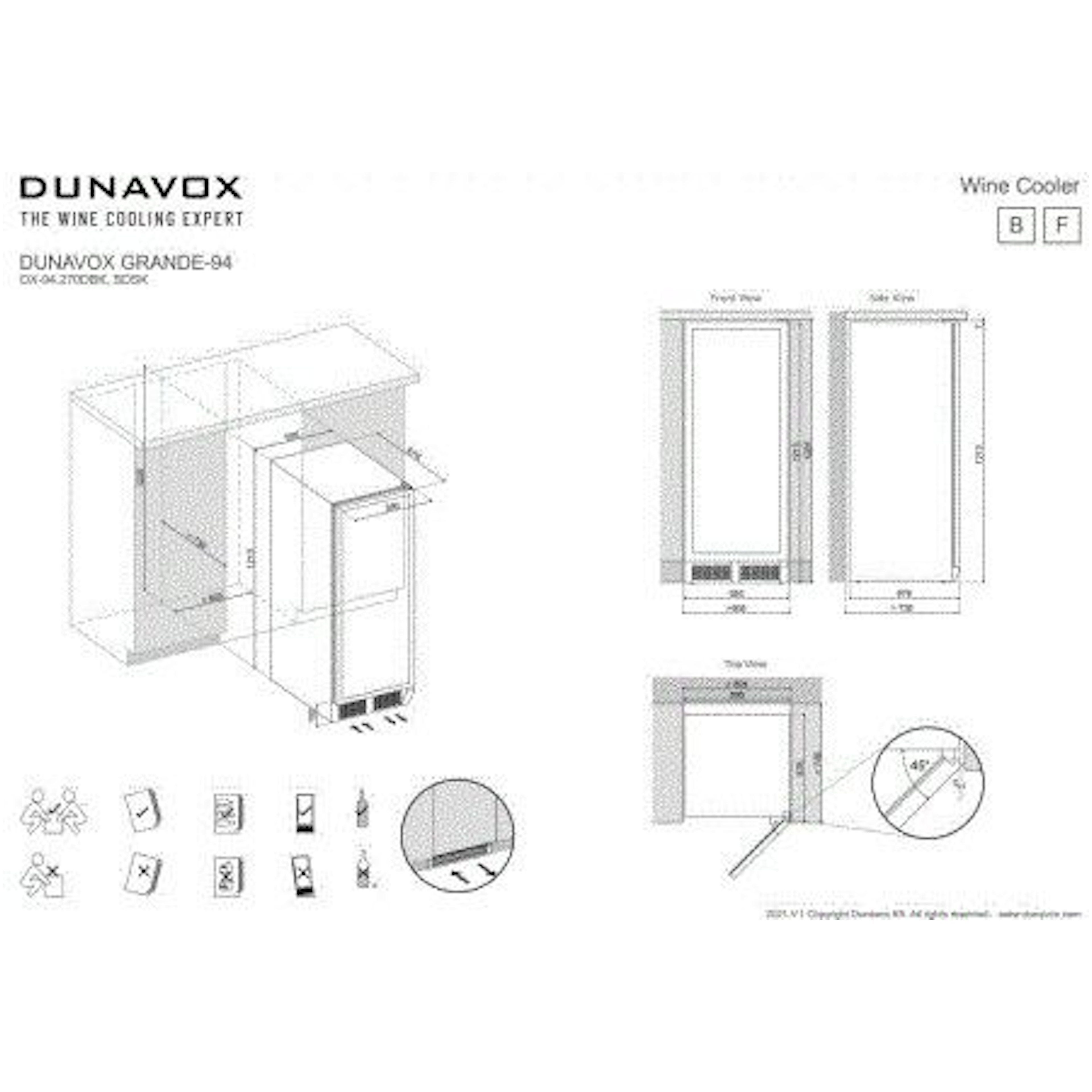 Dunavox wijnkast inbouw DX-94.270DBK afbeelding 4