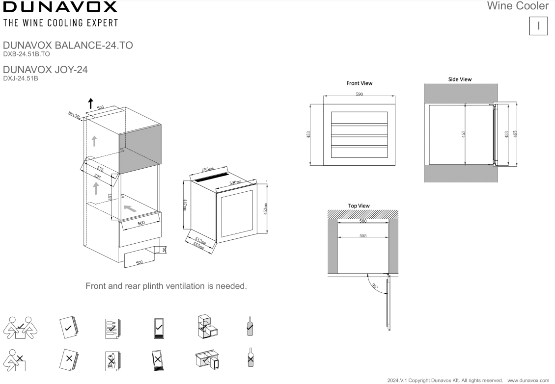 Dunavox wijnkast DXB 24 51B TO afbeelding 3