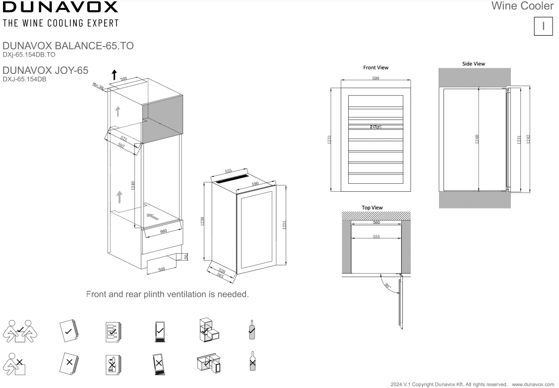 Dunavox wijnkast DXJ 65 154DB afbeelding 3