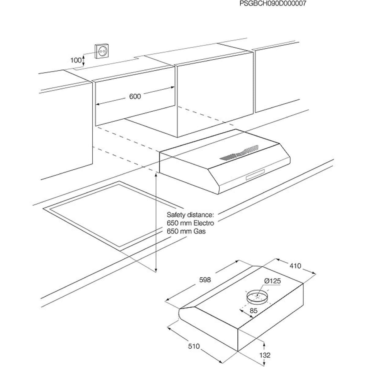 Electrolux afzuigkap  EFU216S afbeelding 4