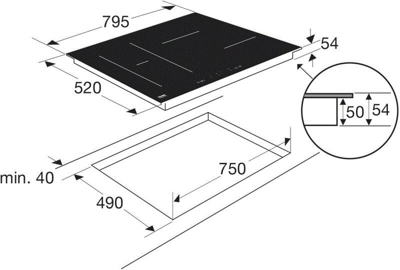 Etna kookplaat inbouw KIF680ZT afbeelding 4