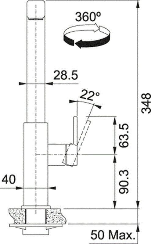 Franke keukenkraan Mythos 1150550441 afbeelding 3