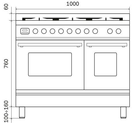 ILVE fornuis  PDI106WE3/SS afbeelding 4