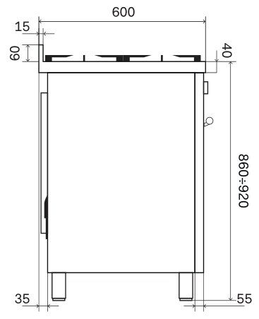 ILVE PDI106WE3/SS  fornuis afbeelding 5