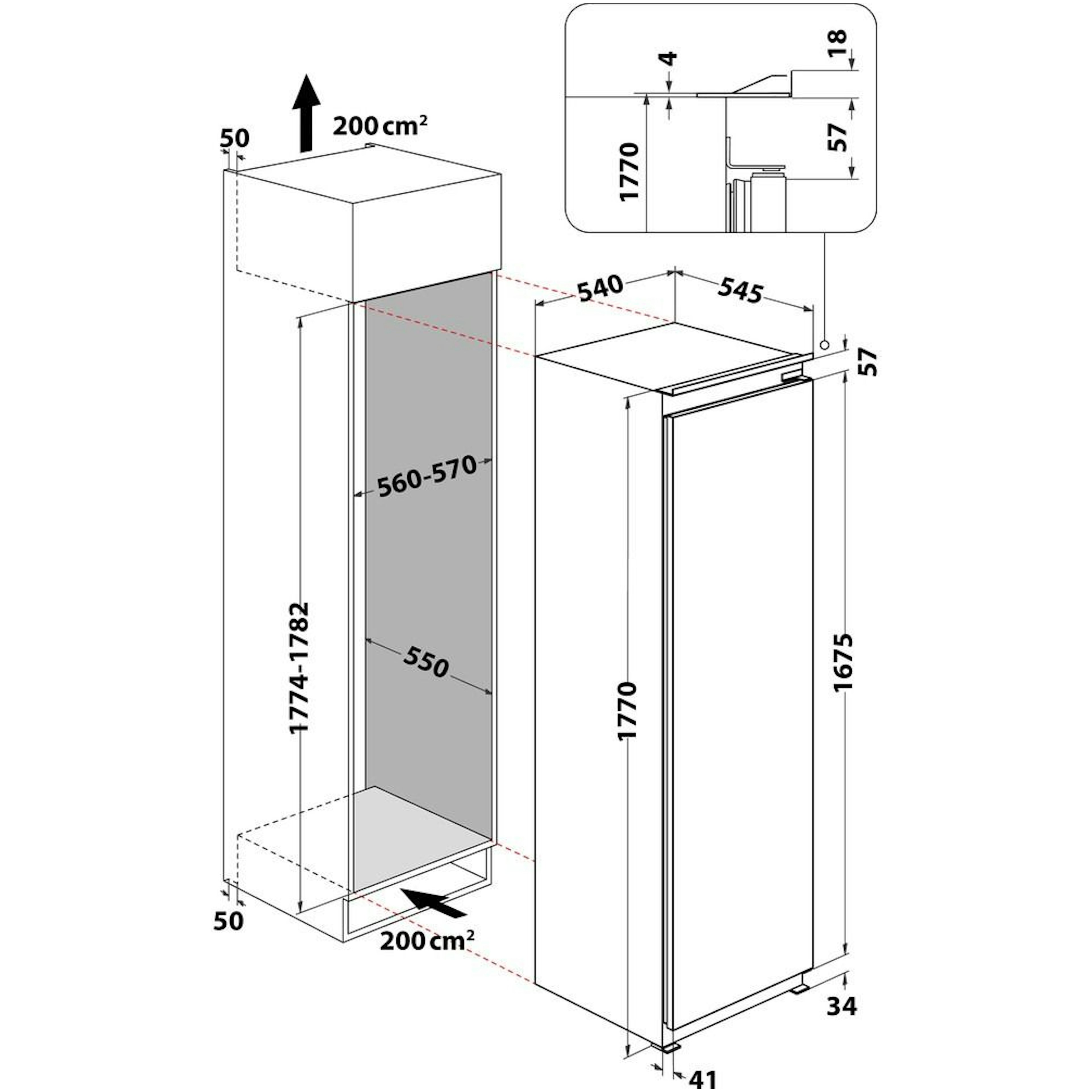 Indesit koelkast inbouw INS18012 afbeelding 4