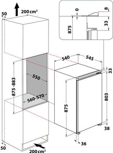 Indesit koelkast inbouw INS9211N afbeelding 4