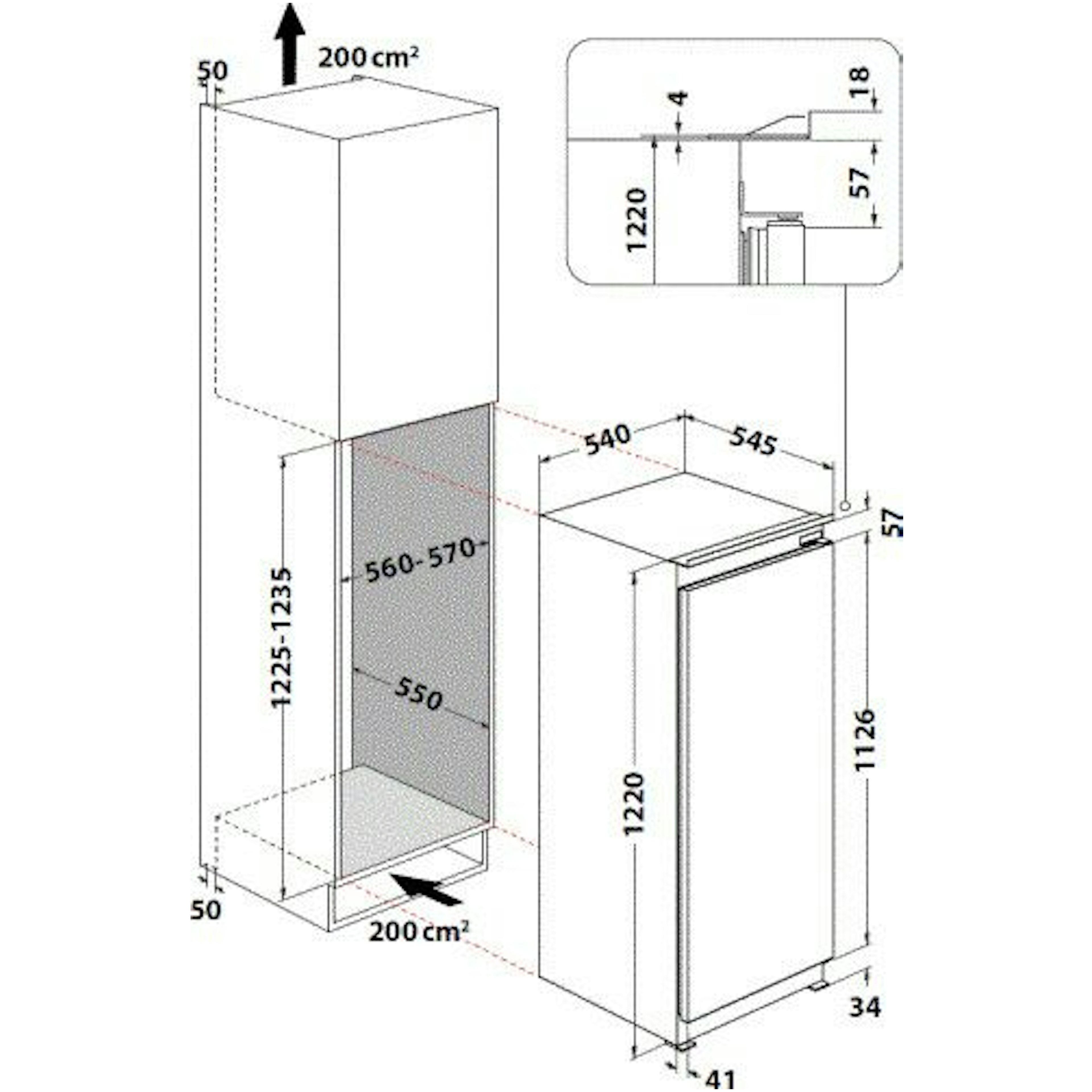 Indesit koelkast inbouw S12A1D/I1 afbeelding 4