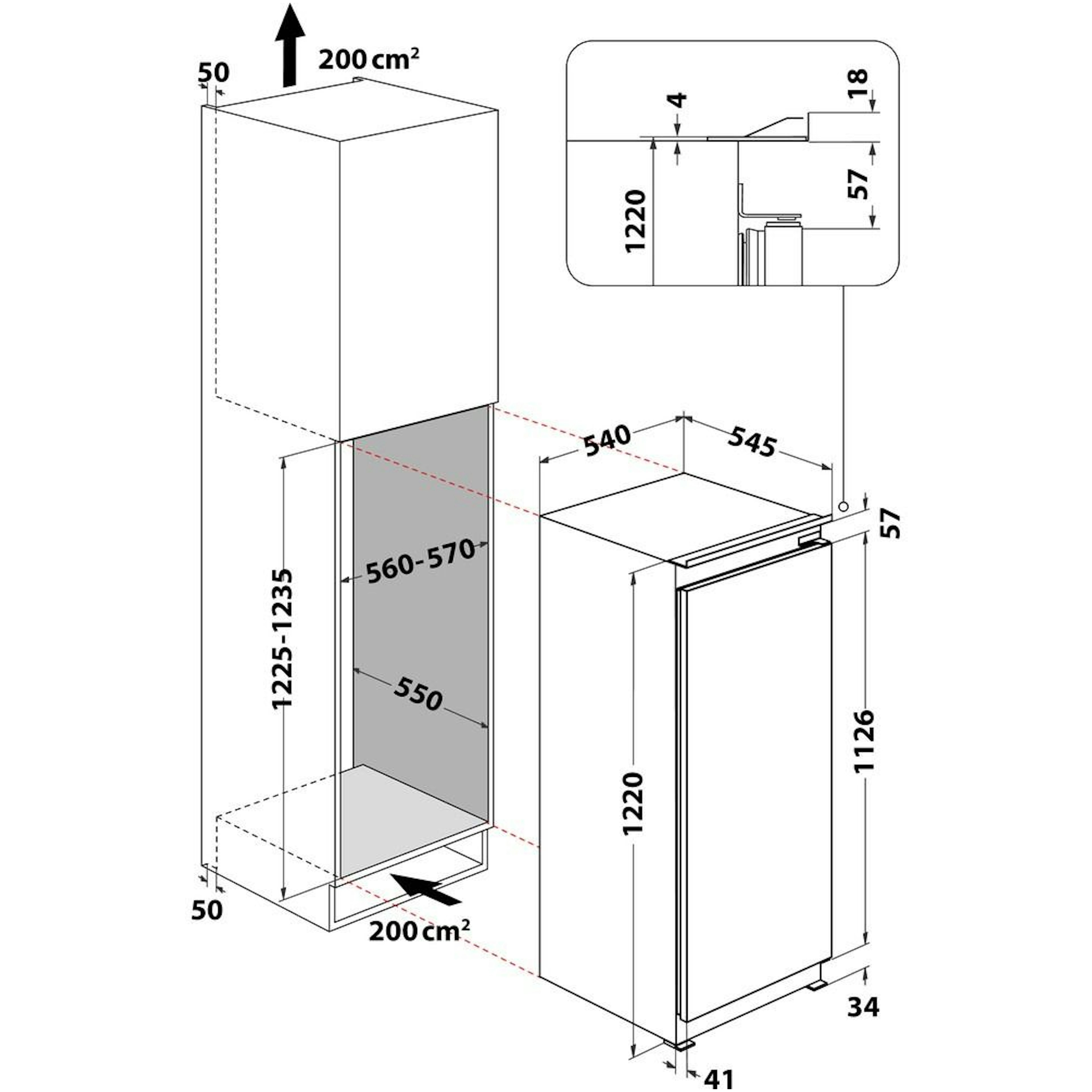Indesit koelkast inbouw S12A1D/I2 afbeelding 4