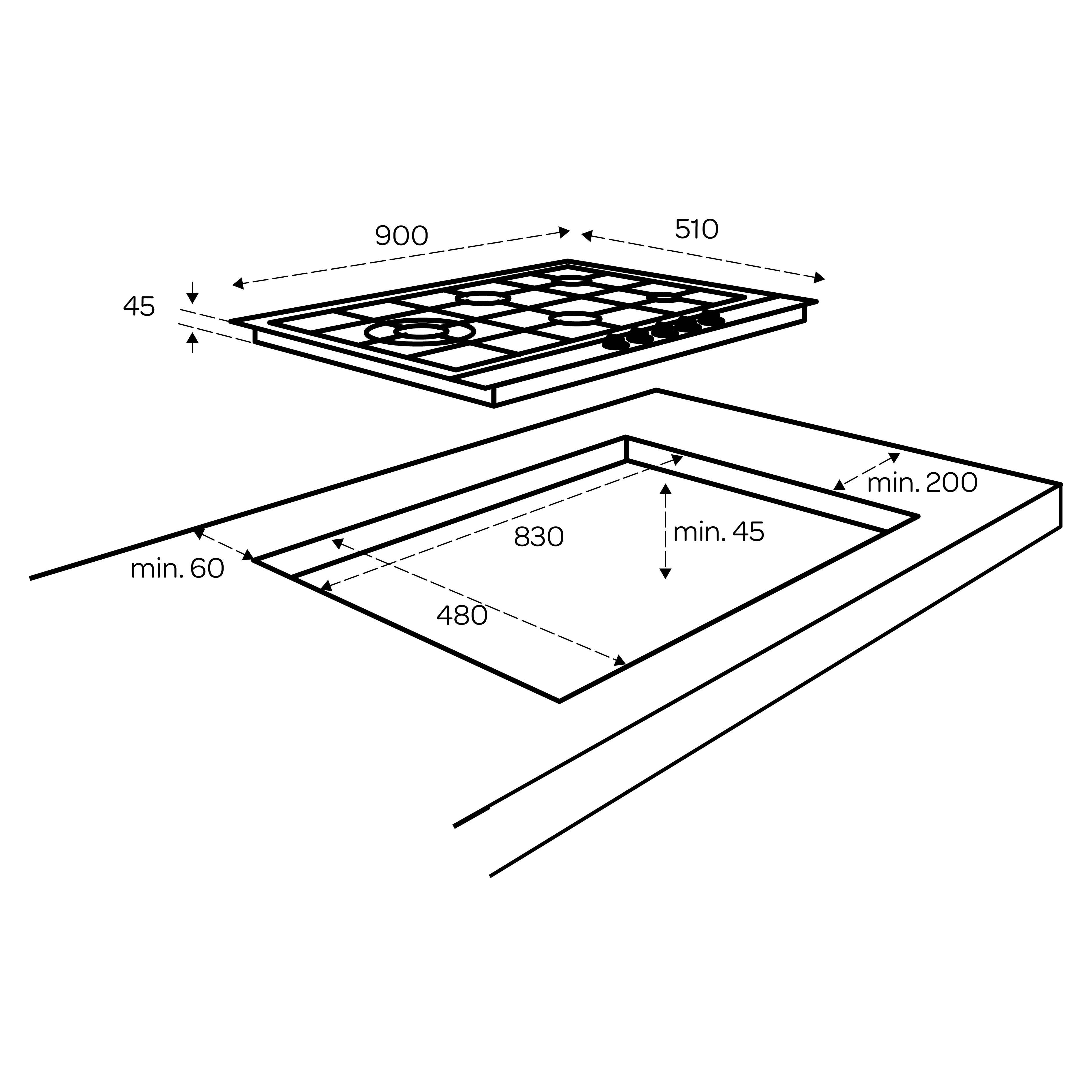 Inventum IKG9023WGGL inbouw kookplaat afbeelding 5