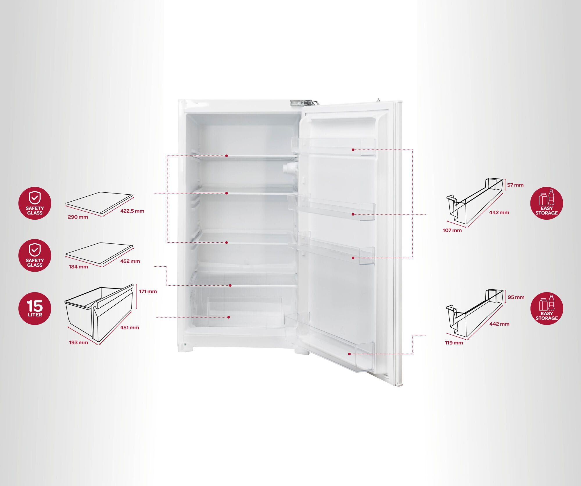 Inventum koelkast inbouw IKK1021S afbeelding 4