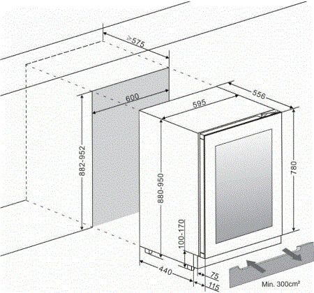 Le Chai wijnkast inbouw LBN458PO afbeelding 4