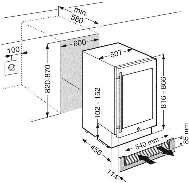 Liebherr UWTES 1672-22 inbouw wijnkast afbeelding 5