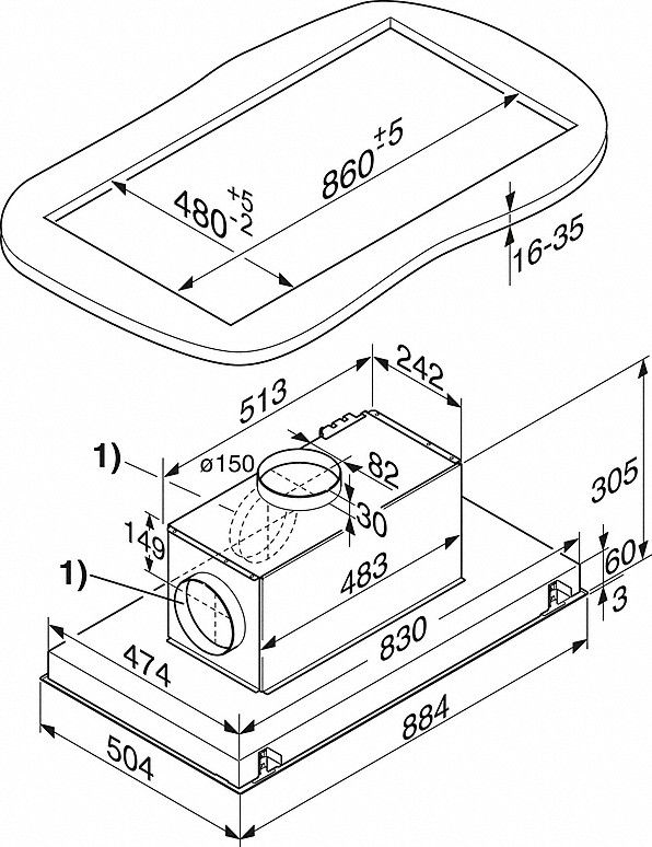 Miele afzuigkap  DA2808BRWS afbeelding 4