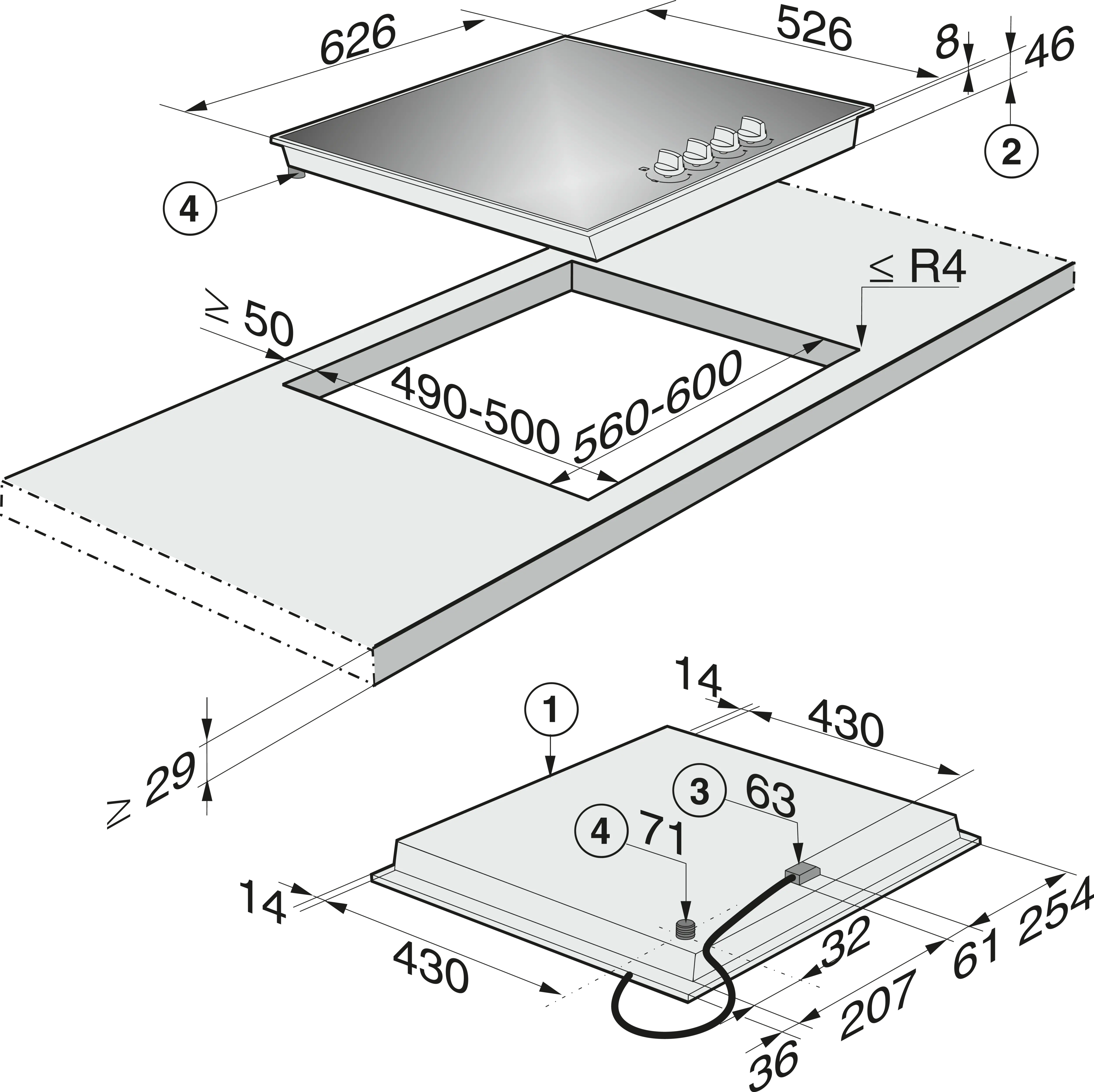 Miele kookplaat KM 3010 G afbeelding 3