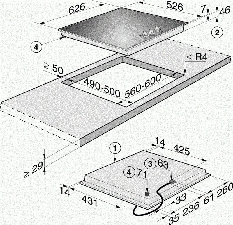 Miele kookplaat inbouw KM3014G afbeelding 4