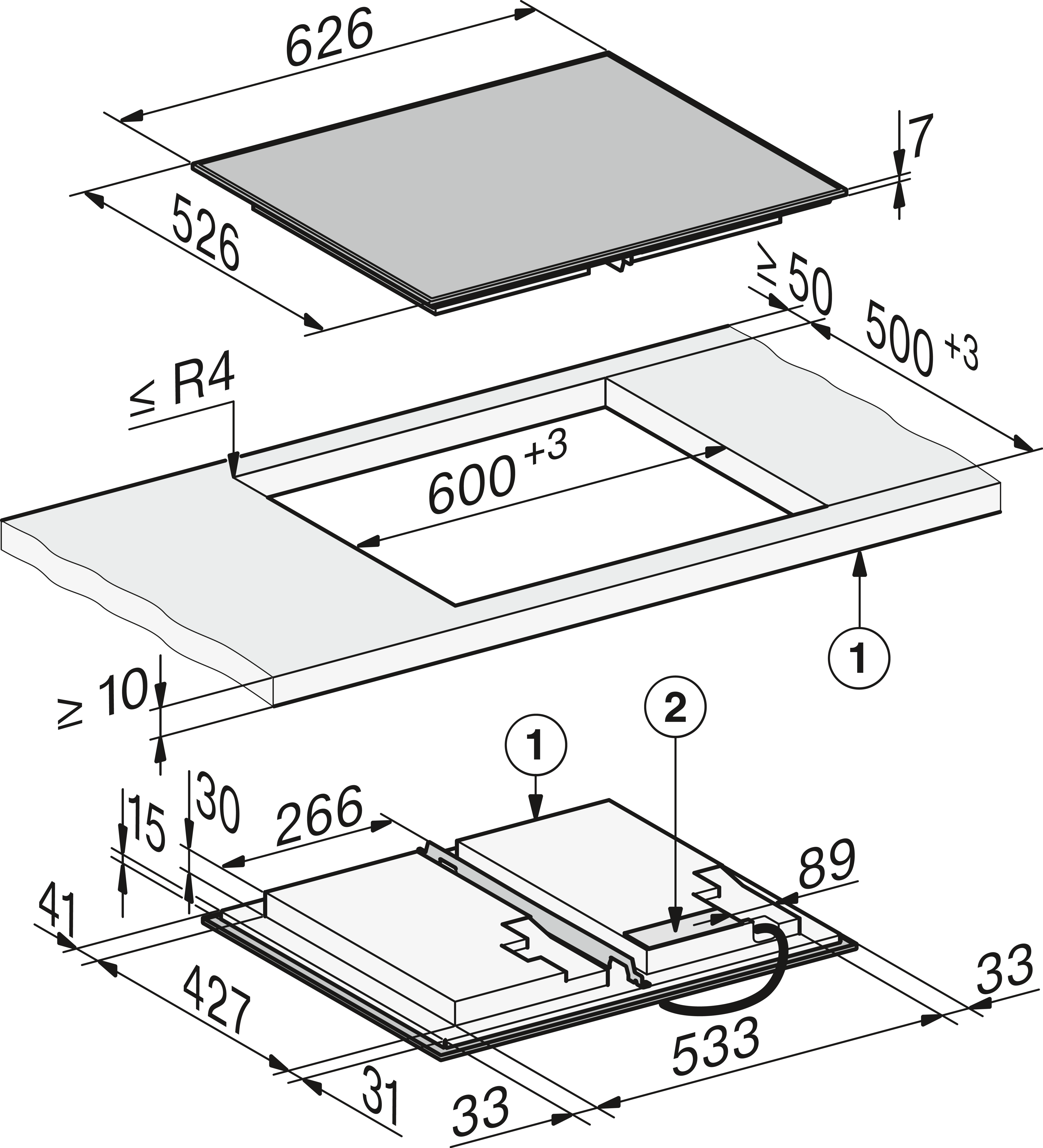 Miele KM8665FRED inbouw kookplaat afbeelding 5