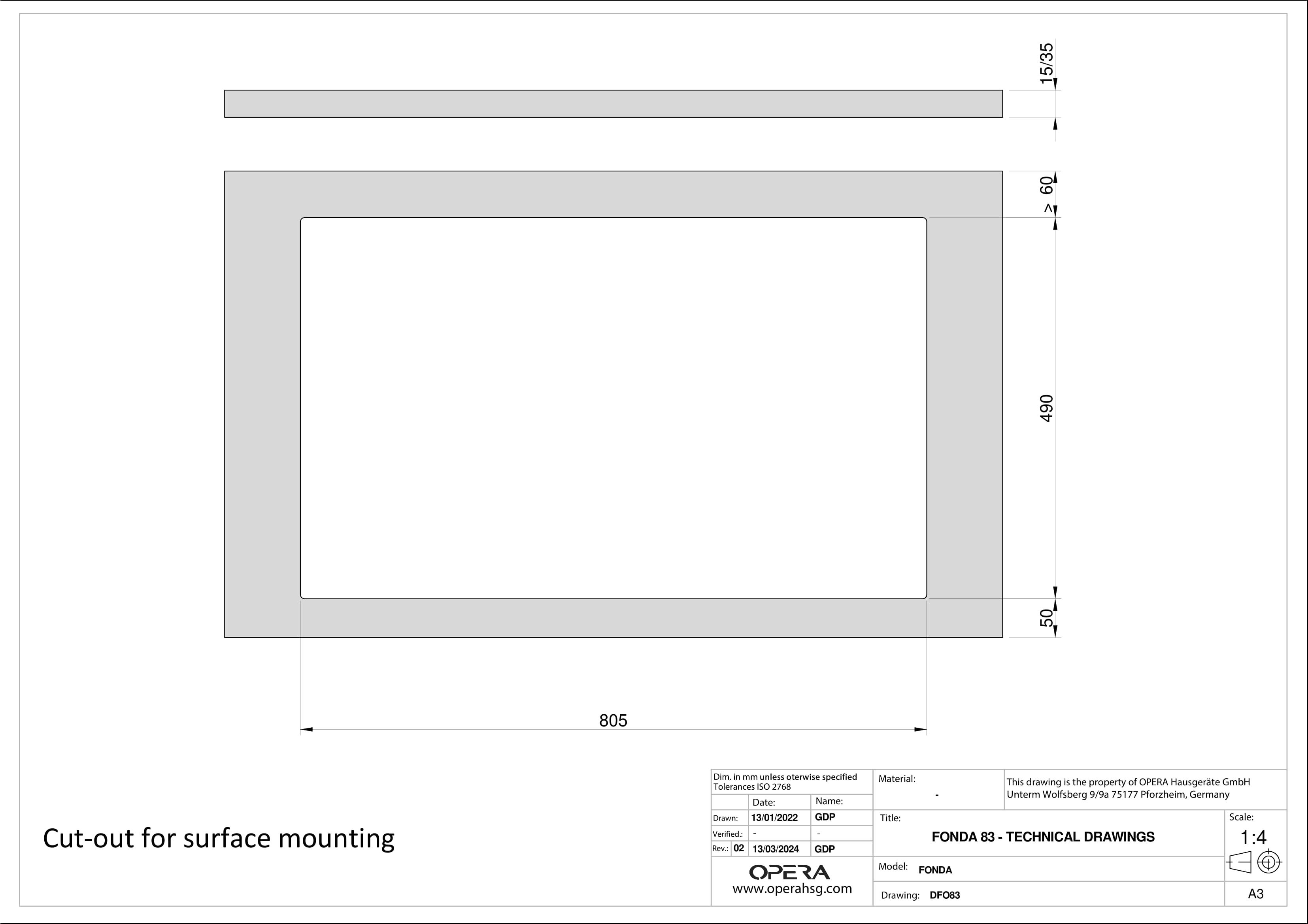 Opera kookplaat inbouw DFO83A220 afbeelding 4