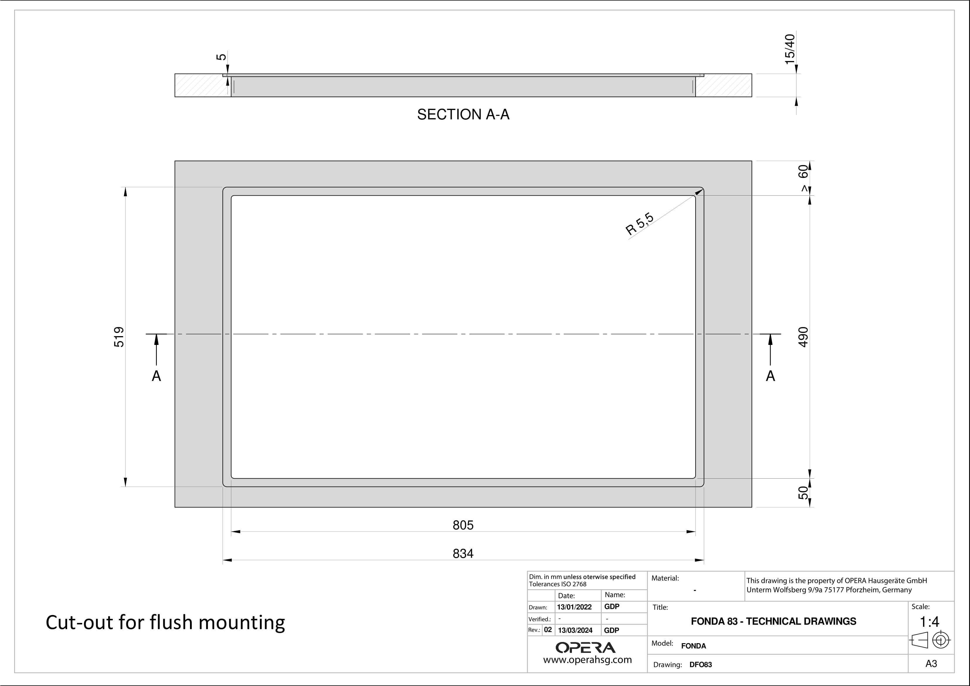 Opera DFO83C220 inbouw kookplaat afbeelding 5
