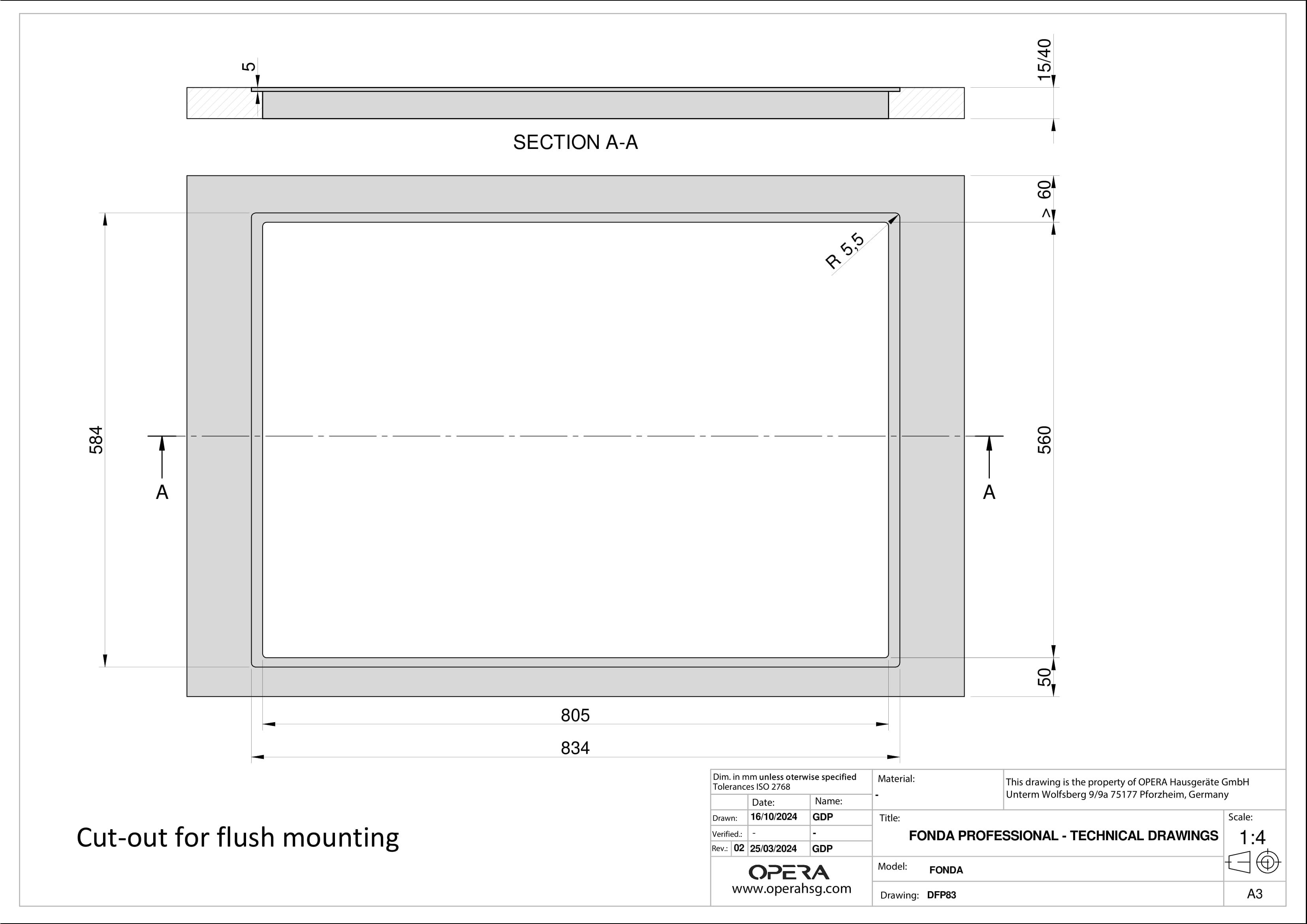 Opera DFP83C220 inbouw kookplaat afbeelding 5