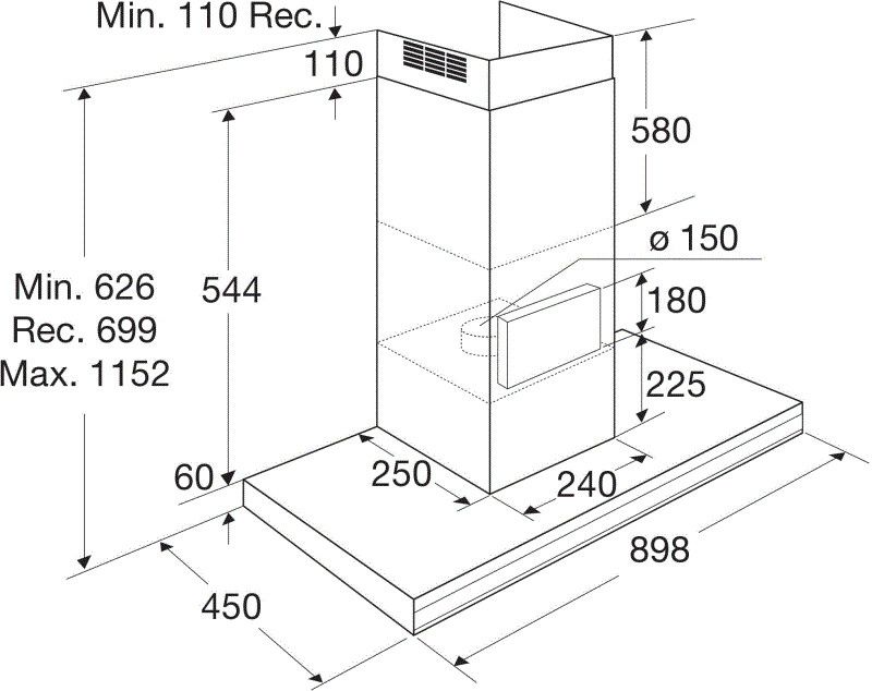 Pelgrim BSG965MAT  afzuigkap afbeelding 5