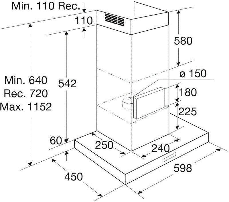 Pelgrim afzuigkap BSK662RVS afbeelding 3