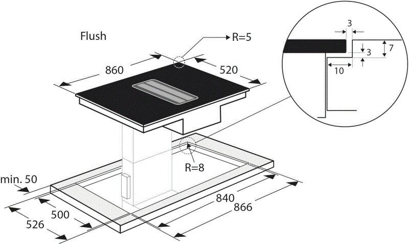 Pelgrim kookplaat inbouw IKR2083RVS afbeelding 4
