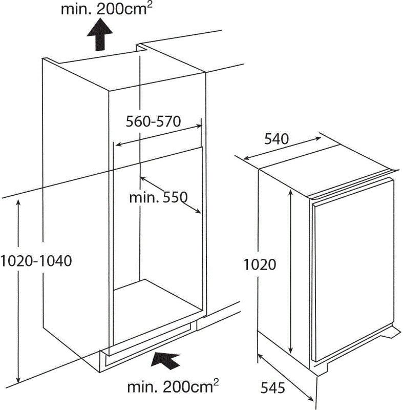 Pelgrim koelkast inbouw PKVS2102 afbeelding 4