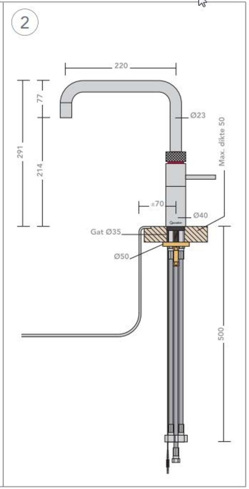 Quooker 22FSGLD  kokendwaterkraan afbeelding 5