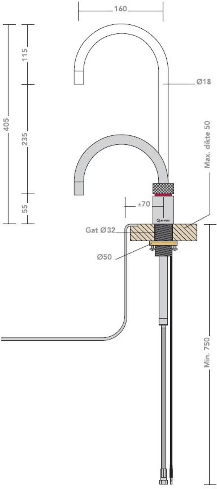 Quooker 3NRCHR  kokendwaterkraan afbeelding 5