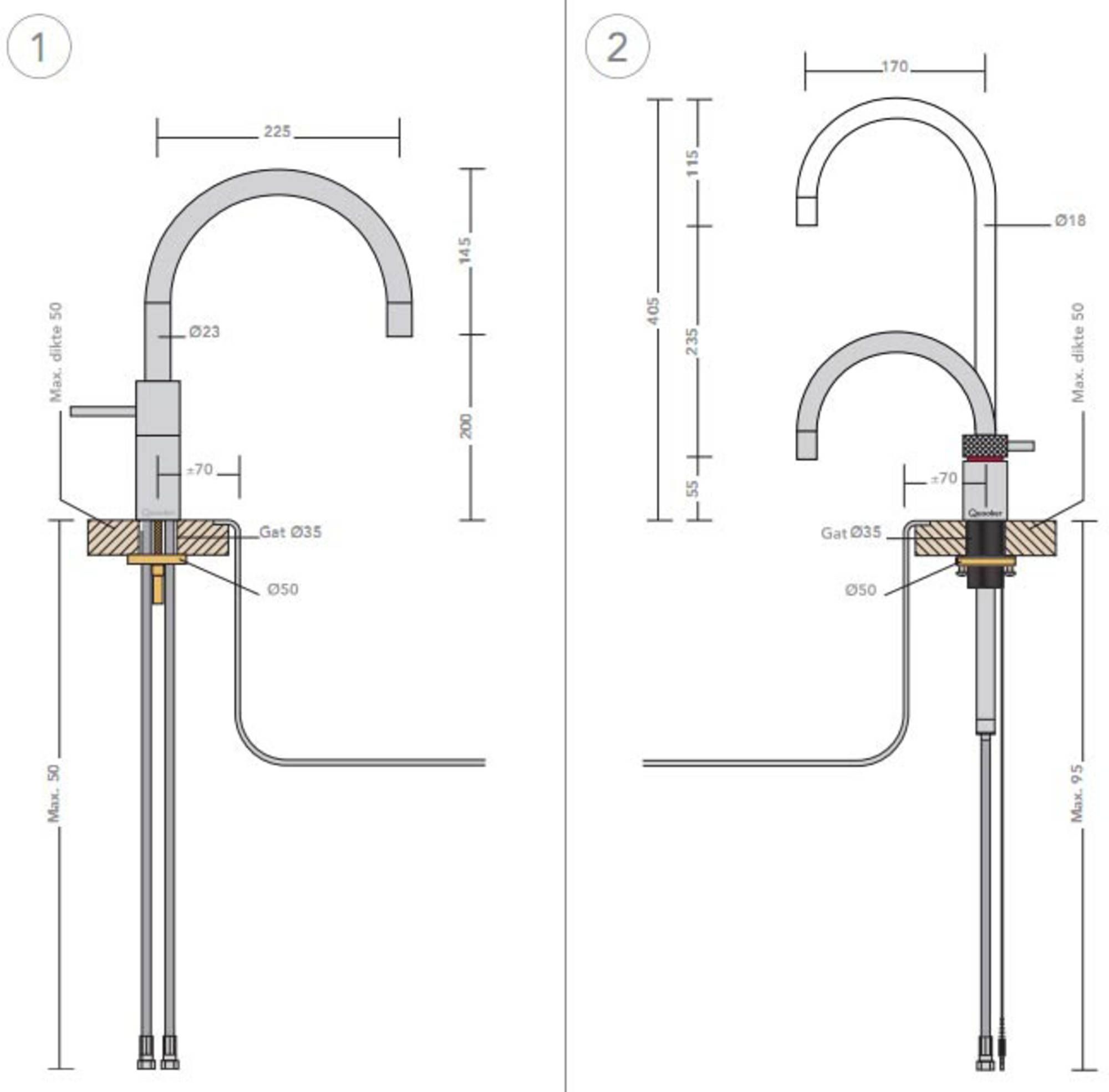 Quooker 3NRCHRTT  kokendwaterkraan afbeelding 5