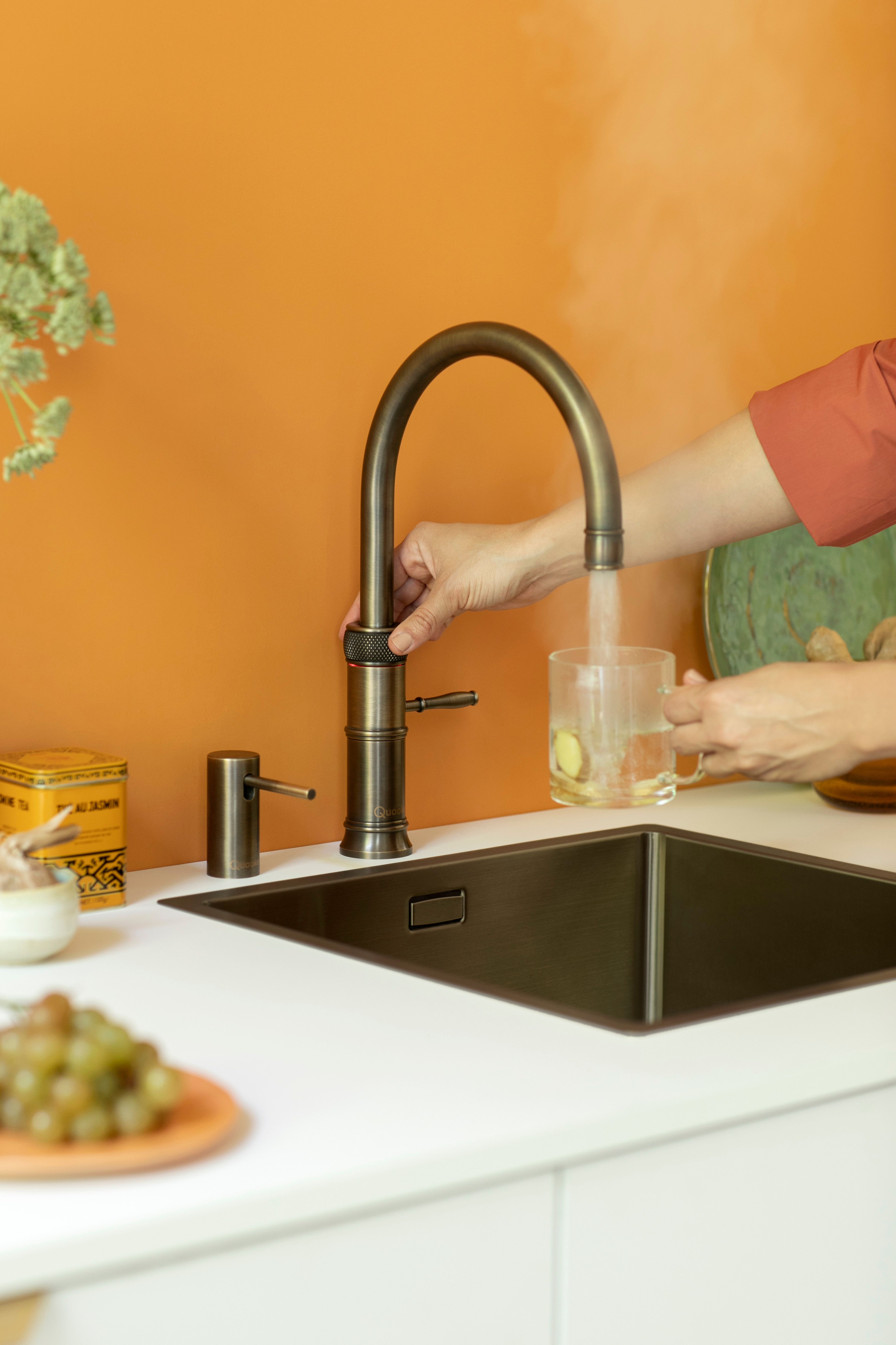 Quooker Combi+ Classic Fusion Round Messing Patina + Cube afbeelding 7