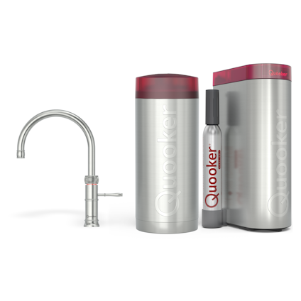 Quooker Combi+ Classic Fusion Round RVS + Cube